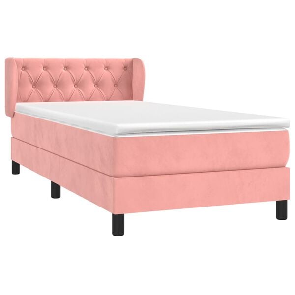 vidaXL Sommier &agrave; lattes de lit et matelas Rose 80x200 cm Velours