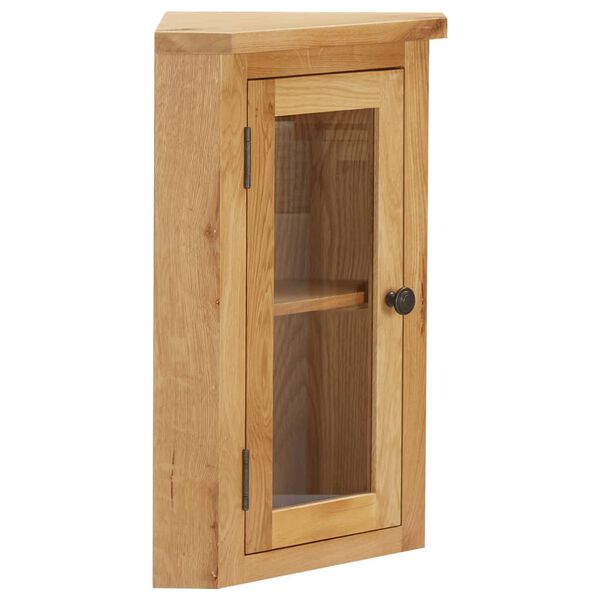 vidaXL Armoire d’angle murale 45x28x60 cm Bois de chêne massif