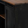 vidaXL Buffet HALDEN porte coulissante noir 80x40x80 cm bois massif