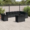 vidaXL Salon de jardin 12 pcs avec coussins noir r&eacute;sine tress&eacute;e
