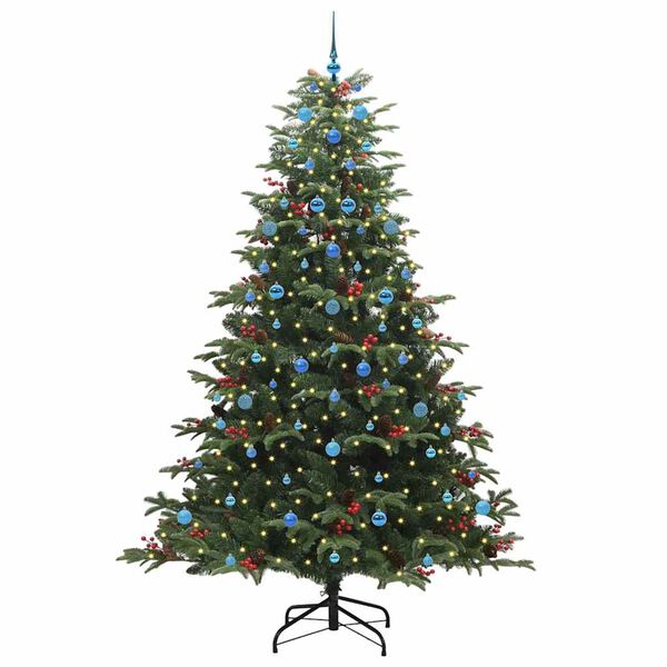 vidaXL Sapin de No&euml;l artificiel Vert 240 cm PVC, m&eacute;tal et plastique