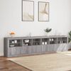 vidaXL Buffet avec lumières LED sonoma gris 283x37x67 cm
