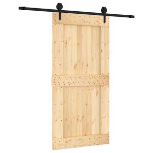 vidaXL Porte coulissante Naturel et noir 100 x 210 cm