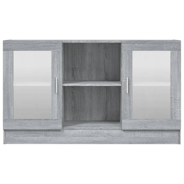 vidaXL Armoire &agrave; vitrine Sonoma gris 120x30,5x70 cm Bois d'ing&eacute;nierie