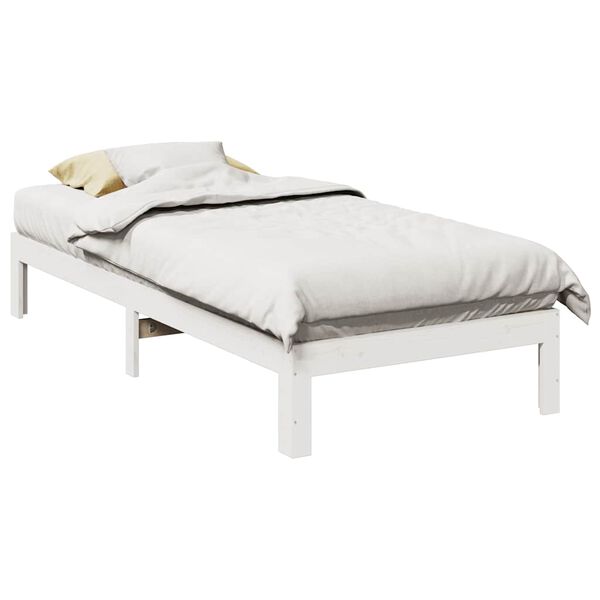 vidaXL Cadre de lit sans matelas blanc 80x200 cm bois massif de pin