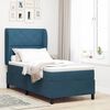 vidaXL Lit &agrave; ressorts avec matelas Bleu fonc&eacute; 200 x 100 cm Polyester