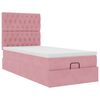vidaXL Cadre de lit ottoman avec matelas rose 100x200 cm velours