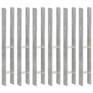 vidaXL Piquets de clôture 6 pcs Argenté 7x6x60 cm Acier galvanisé