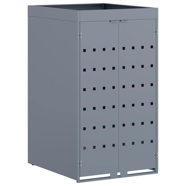 vidaXL Rangement pour bac &agrave; roulettes avec toit de jardini&egrave;re pour bac unique de 240L