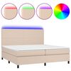 vidaXL Sommier &agrave; lattes de lit avec matelas LED Cappuccino 200x200 cm