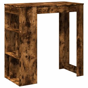 vidaXL Table de bar avec &eacute;tag&egrave;res ch&ecirc;ne fum&eacute; bois d'ing&eacute;nierie