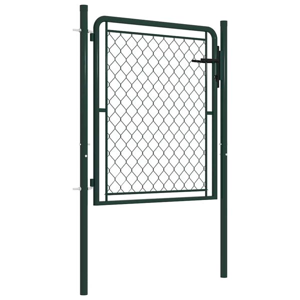 vidaXL Portail de jardin en acier vert 100 x 75 cm