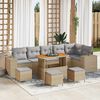 vidaXL Ensemble de canap&eacute; de jardin 10 pcs Beige et Gris clair