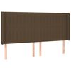 vidaXL Tête de lit avec oreilles Marron foncé 163x16x118/128 cm Tissu