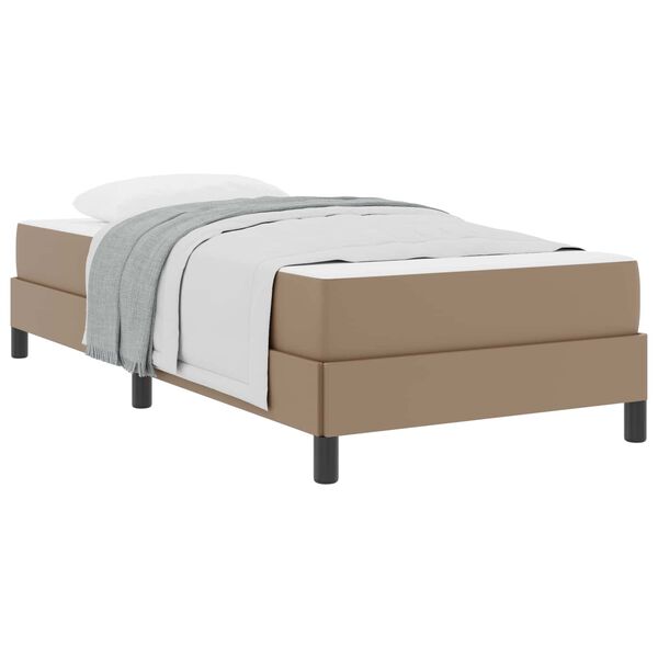 vidaXL Cadre de lit avec matelas Cappuccino 90 x 190 cm tissu