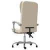 vidaXL Fauteuil inclinable de bureau Cr&egrave;me Similicuir