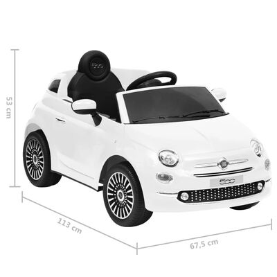 vidaXL Voiture électrique pour enfants Fiat 500 Blanc