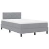 vidaXL Lit &agrave; ressorts avec matelas Gris clair 120 x 200 cm tissu