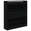 vidaXL Armoire à chaussures noir 80x21x87,5 cm bois d'ingénierie