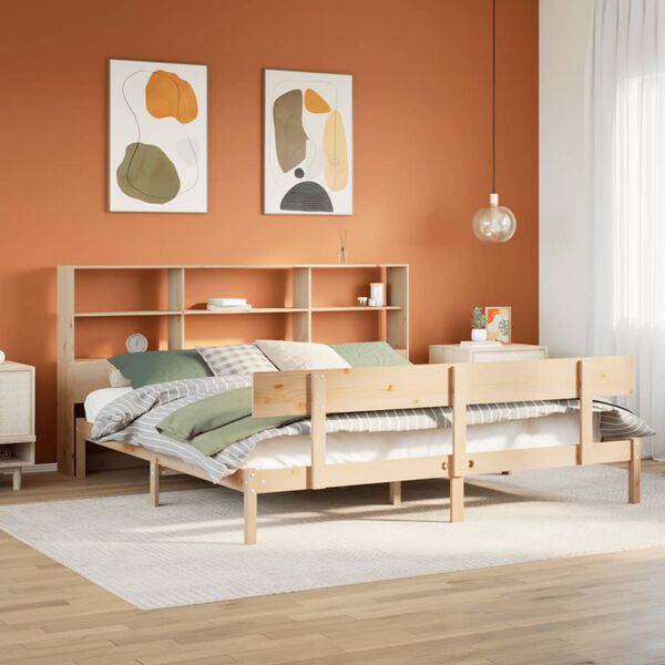 vidaXL Lit biblioth&egrave;que sans matelas 180x200 cm bois massif de pin