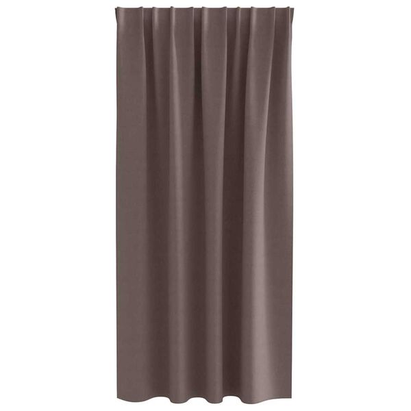 vidaXL Rideaux occultants avec anneaux 2 pcs Marron fonc&eacute; 175 x 140 cm
