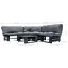 vidaXL Salon de jardin palette 4 pcs avec coussins gris bois