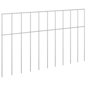 vidaXL Panneau de cl&ocirc;ture de jardin 12 pc 50 x 30 cm Acier galvanis&eacute;