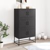 vidaXL Buffet noir 68,5x38,5x123,5 cm acier