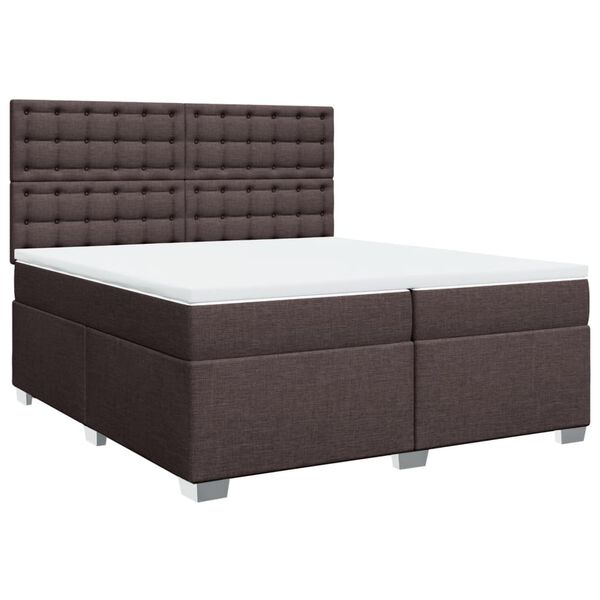 vidaXL Sommier &agrave; lattes de lit avec matelas Marron fonc&eacute; 200x200 cm