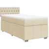 vidaXL Sommier &agrave; lattes de lit avec matelas Cr&egrave;me 90x200 cm Tissu