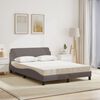 vidaXL Lit avec matelas Dover taupe 140x190 cm tissu