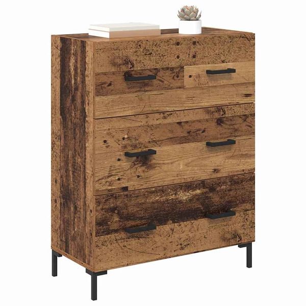 vidaXL Buffet Bois Ancien 69,5 x 34 x 90 cm Bois d'ing&eacute;nierie et fer
