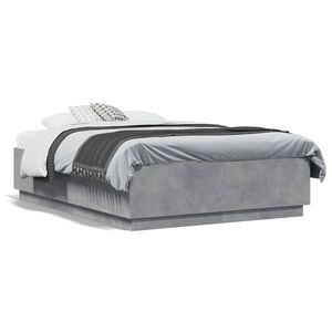 vidaXL Cadre de lit sans matelas gris b&eacute;ton 140x190 cm