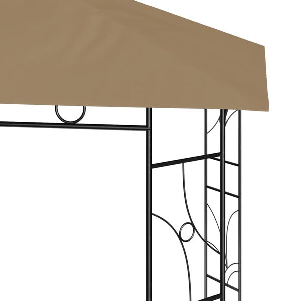 vidaXL Belvédère 3x3x2,7 m Taupe 160 g/m²