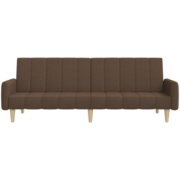 vidaXL Canap&eacute;-lit &agrave; 2 places Marron Tissu