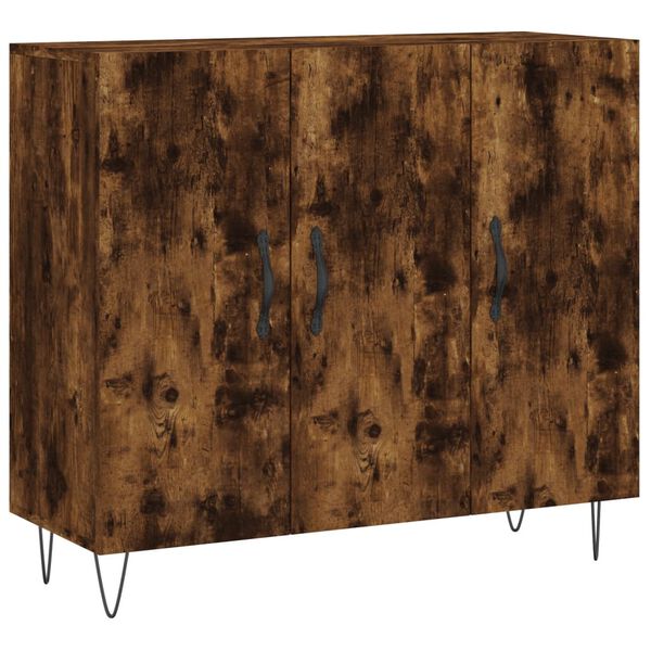 vidaXL Buffet chêne fumé 90x34x80 cm bois d'ingénierie