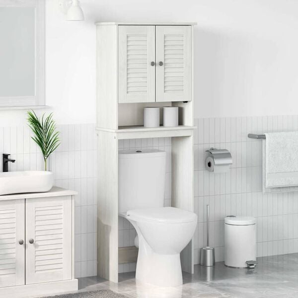 vidaXL Armoire de toilette avec &eacute;tag&egrave;re VIGO Blanc et Blanc Antique