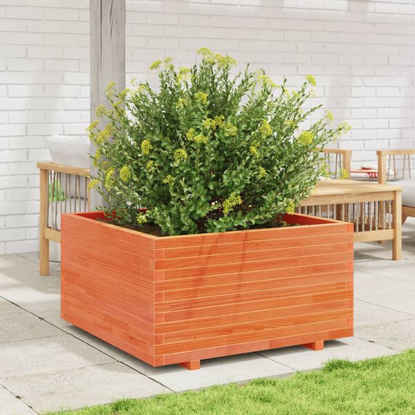 vidaXL Jardini&egrave;re cire marron 90x90x49,5 cm bois de pin massif