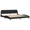 vidaXL Cadre de lit avec LED sans matelas noir 200x200 cm tissu