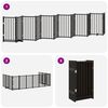 vidaXL Barri&egrave;re pour chien porte pliable 12panneaux noir bois peuplier