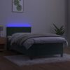 vidaXL Sommier &agrave; lattes de lit avec matelas et LED Vert fonc&eacute; 90x190cm