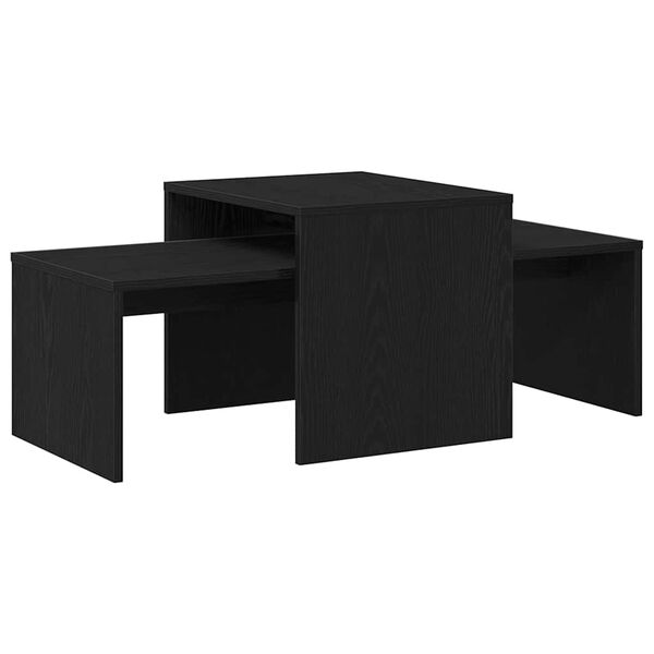 vidaXL Tables gigognes Ch&ecirc;ne noir 100 x 48 x 40 cm Bois d'ing&eacute;nierie