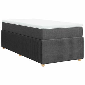 vidaXL Sommier &agrave; lattes de lit avec matelas Gris fonc&eacute; 80x200 cm Tissu