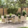 vidaXL Ensemble de salle &agrave; manger pour jardin 7 pcs Beige polyrotin