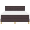 vidaXL Lit &agrave; ressort LED avec matelas Marron fonc&eacute; 140 x 190 cm tissu