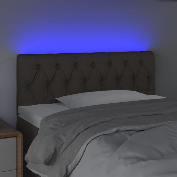 vidaXL T&ecirc;te de lit &agrave; LED Taupe 90x7x78/88 cm Tissu
