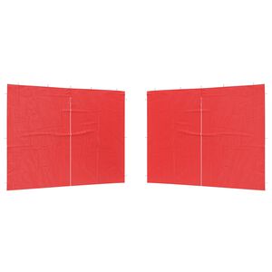 vidaXL Mur de tente de f&ecirc;te 2 pc 300 x 195 cm Rouge PE et acier