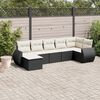 vidaXL Salon de jardin 8 pcs avec coussins noir r&eacute;sine tress&eacute;e