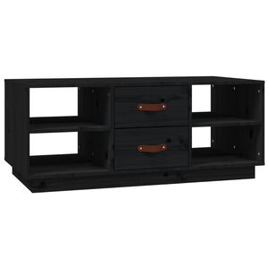 vidaXL Table basse Noir 100x50x41 cm Bois massif de pin