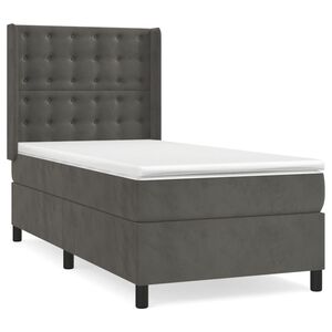 vidaXL Sommier &agrave; lattes de lit avec matelas Gris fonc&eacute; 100x200 cm